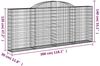vidaXL Gabione mit Hochbogen 300x30x120/140 cm Verzinktes Eisen 153506 Bild 5