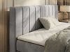 Doppelbett, Boxspringbett mit Stauraum ALVER KING DUO, Polsterbett mit 7-Zonen-Multipocket-Kern H4, Topper Visco, Boxspringbett mit 2 Bettkästen - Hellgrau Velvet Bild 5