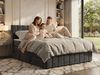 Doppelbett, Boxspringbett mit Stauraum ALVER KING DUO, Polsterbett mit 7-Zonen-Multipocket-Kern H4, Topper Visco, Boxspringbett mit 2 Bettkästen - Hellgrau Velvet Bild 3
