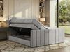 Doppelbett, Boxspringbett mit Stauraum ALVER KING DUO, Polsterbett mit 7-Zonen-Multipocket-Kern H4, Topper Visco, Boxspringbett mit 2 Bettkästen - Hellgrau Velvet Bild 4