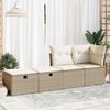 vidaXL 2-tlg. Garten-Sofagarnitur mit Kissen Beige Poly Rattan Akazie 3328671 Bild 3
