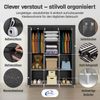 Coemo faltbarer Kleiderschrank 130 x 45 x 175 cm Stoffschrank SCHWARZ Bild 3