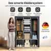 Coemo faltbarer Kleiderschrank 130 x 45 x 175 cm Stoffschrank SCHWARZ Bild 2