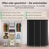 Coemo faltbarer Kleiderschrank 130 x 45 x 175 cm Stoffschrank SCHWARZ Bild 4