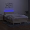 Boxspringbett mit Matratze & LED Stoff Creme 120x200 cm, Härtegrad: H2 [3133706] Bild 4