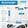 KIDIZ® Schutzgitter für Treppen | Tür, Auto Close Kindertreppengitter ohne Bohren | 90° Stop, Absperr Türschutzgitter, schwenkbare Trennwand, Treppenschutzgitter, Klemmen 102 - 115 cm Weiß / Schwarz +28 Bild 2
