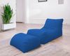 Dmora Pouf Alton, Mehrzwecksessel, Sitzsack, Hockerhocker, Made in Italy, 120x80 h60 cm, Blau Bild 2