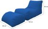 Dmora Pouf Alton, Mehrzwecksessel, Sitzsack, Hockerhocker, Made in Italy, 120x80 h60 cm, Blau Bild 3