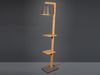 Stehlampe RODRIGO mit Holz Ablage - Metall Lampenschirm Silber, Höhe 165cm Bild 3