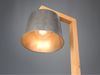 Stehlampe RODRIGO mit Holz Ablage - Metall Lampenschirm Silber, Höhe 165cm Bild 5