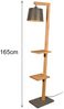 Stehlampe RODRIGO mit Holz Ablage - Metall Lampenschirm Silber, Höhe 165cm Bild 4