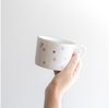 Bastion Collections Cappuccinotasse Rosa Blumenmuster, handbemalte Keramik Kaffeetasse, Landhausstil Bild 2