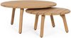 Gartencouchtisch Atirag 2er-Set aus Teakholz, modern skandinavisch, rund, natur, für Outdoor Bild 2