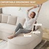 Flieks Chenille Cloud Sofa 2-Sitzer, modulares Doppelsofa ohne Rahmen, mit extra großer Doppel-Chaiselongue, inkl. Kissen, kein Aufbau nötig, Beige Bild 5