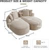 Flieks Chenille Cloud Sofa 2-Sitzer, modulares Doppelsofa ohne Rahmen, mit extra großer Doppel-Chaiselongue, inkl. Kissen, kein Aufbau nötig, Beige Bild 4