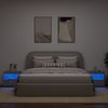 vidaXL Nachttische mit LED-Leuchten 2 Stk. Betongrau 50x40x45 cm 836770 Bild 4