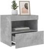 vidaXL Nachttische mit LED-Leuchten 2 Stk. Betongrau 50x40x45 cm 836770 Bild 5