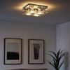 LED Deckenleuchte, Glas, Chrom, 4 Flammig, GU10, L 26 cm Bild 3