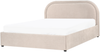 Bett mit Stauraum QUILLIEN Chenillegewebe Hellbeige 140 x 200 cm Bild 4
