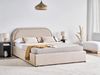 Bett mit Stauraum QUILLIEN Chenillegewebe Hellbeige 140 x 200 cm Bild 3
