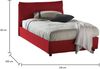 Dmora Doppelbett Attinia, Bettkasten mit Stoffbezug, 100 % Made in Italy, Öffnung vorne, inklusive Matratze 120 x 190 cm, Rot Bild 3
