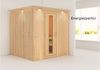 Karibu Sauna Sodin mit Dachkranz + 9kW Saunaofen mit integrierter Steuerung Energiespartür Bild 4