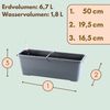 Blumenkasten Balkon 50 cm Balkonkasten mit Halterung Blumenkasten mit Wasserspeicher Fensterbank Außen Balkongeländer Blumenkastenhalterung Bild 2
