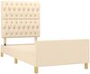 Einzelbett mit Kopfteil Stoff Creme 90x190 cm [3125265] Bild 4