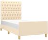 Einzelbett mit Kopfteil Stoff Creme 90x190 cm [3125265] Bild 3