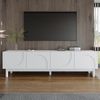 TV-Schrank 169x34x45,5 cm, grifflos mit 4 Türen und stabilen Beinen Bild 2