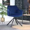 Bronx71 Esszimmerstuhl Samt Furtado 180° drehbar blau - 6er Set Bild 5