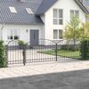 vidaXL Gartentor mit gewölbtem Oberteil Assen Grau 500 x 75 cm Stahl 42008958 Bild 1