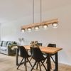 Pendelleuchte, Holzoptik, Kugeln Rauchglas, L 115 cm Bild 2