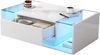 Couchtisch mit 1 Schublade & LED, Glasplatte, Hochglanz Weiß, 100×50×31 cm Bild 5