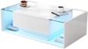 Couchtisch mit 1 Schublade & LED, Glasplatte, Hochglanz Weiß, 100×50×31 cm Bild 4