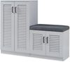 Schuhschrank Løten mit Sitzbank 120x36x97 cm Grau [en. casa] Bild 2