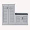 Schuhschrank Løten mit Sitzbank 120x36x97 cm Grau [en. casa] Bild 4