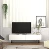 TV-Lowboard Nolven kurzes Gestell 180x32x47 cm Weiß [en. casa] Bild 2