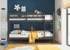 Etagenbett >Moritz< grau, inkl. 2x Rollrost, Kiefer teilmassiv - 97x140x207cm (BxHxT) Bild 4