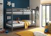Etagenbett >Moritz< grau, inkl. 2x Rollrost, Kiefer teilmassiv - 97x140x207cm (BxHxT) Bild 2