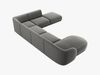 Micadoni Panorama-Ecksofa Miley 6-Sitzer Rechts Samt Bluvel Hellgrau Bild 3