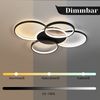 ZMH LED Deckenleuchte Wohnzimmer Dimmbar 70W mit Fernbedienung 5 Ringe Weiß Modern Acryl Bild 4