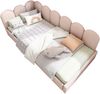 Polsterbett 90×200 cm aus Samt-Stoff mit hydraulischem Stauraum & Metall-Lattenrost, rosa Bild 5