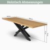 Massivholz Wohnzimmertisch mit Baumkante RAGNAR - 200x100cm, Eichenholz, T-Spider Gestell | Esstisch Holz Küchentisch Esszimmertisch Bild 2