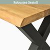 Massivholz Wohnzimmertisch mit Baumkante RAGNAR - 200x100cm, Eichenholz, T-Spider Gestell | Esstisch Holz Küchentisch Esszimmertisch Bild 5