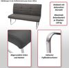 Sitzbank HWC-G55, Esszimmerbank Bank, Stoff/Textil Edelstahl gebürstet ~ grau-braun 160cm Bild 2