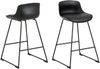 Kufenstuhl >Tina< (2er-Set) in schwarz, Polyurethan, Stahl - 50x84x49cm (BxHxT) Bild 1
