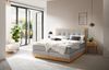Alba Boxspringbett grau Eiche Massivholz 206cm x 188cm x 125cm Bild 2