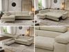 MKS Möbel 'Pablo L-Form' Ecksofa mit Schlaffunktion, verstellbare Kopfstützen, Beige, Schenille glatt, Visco Topper, Links Bild 2