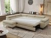 MKS Möbel 'Pablo L-Form' Ecksofa mit Schlaffunktion, verstellbare Kopfstützen, Beige, Schenille glatt, Visco Topper, Links Bild 4